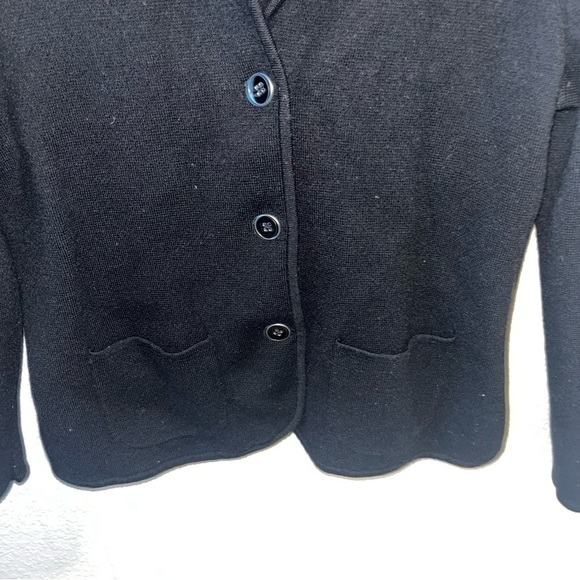 Talbots 100% Pure Merino Wool Black Button Up Cardigan Size Large - Picture 3 of 6